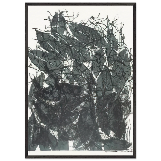Leaves I - Jean-Paul Riopelle Framed Art Print – Black Wooden Frame - Default Title - -Framed Art Print