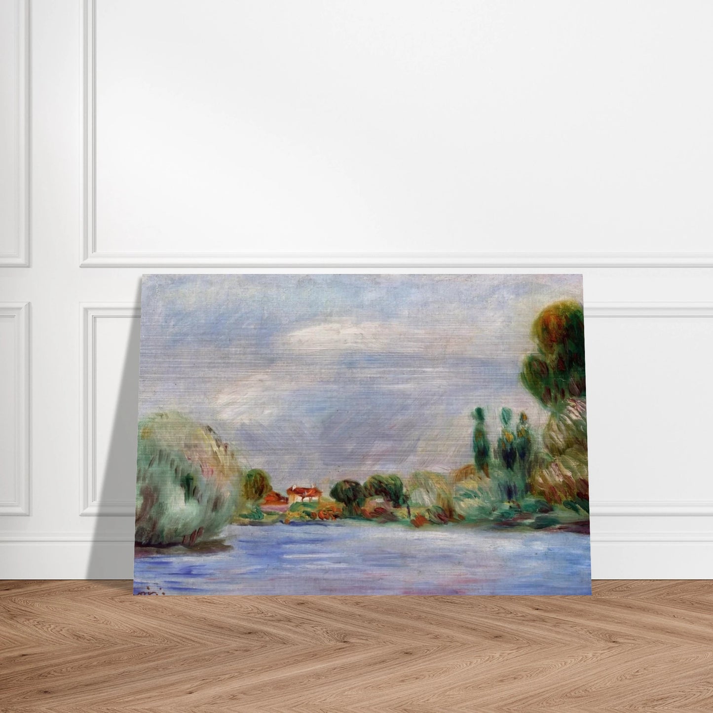 House on the River - Pierre-Auguste Renoir Brushed Aluminum Print - 70x100 cm / 28x40 inches | Pierre-Auguste Renoir Aluminum Print | Pierre-Auguste Renoir Prints