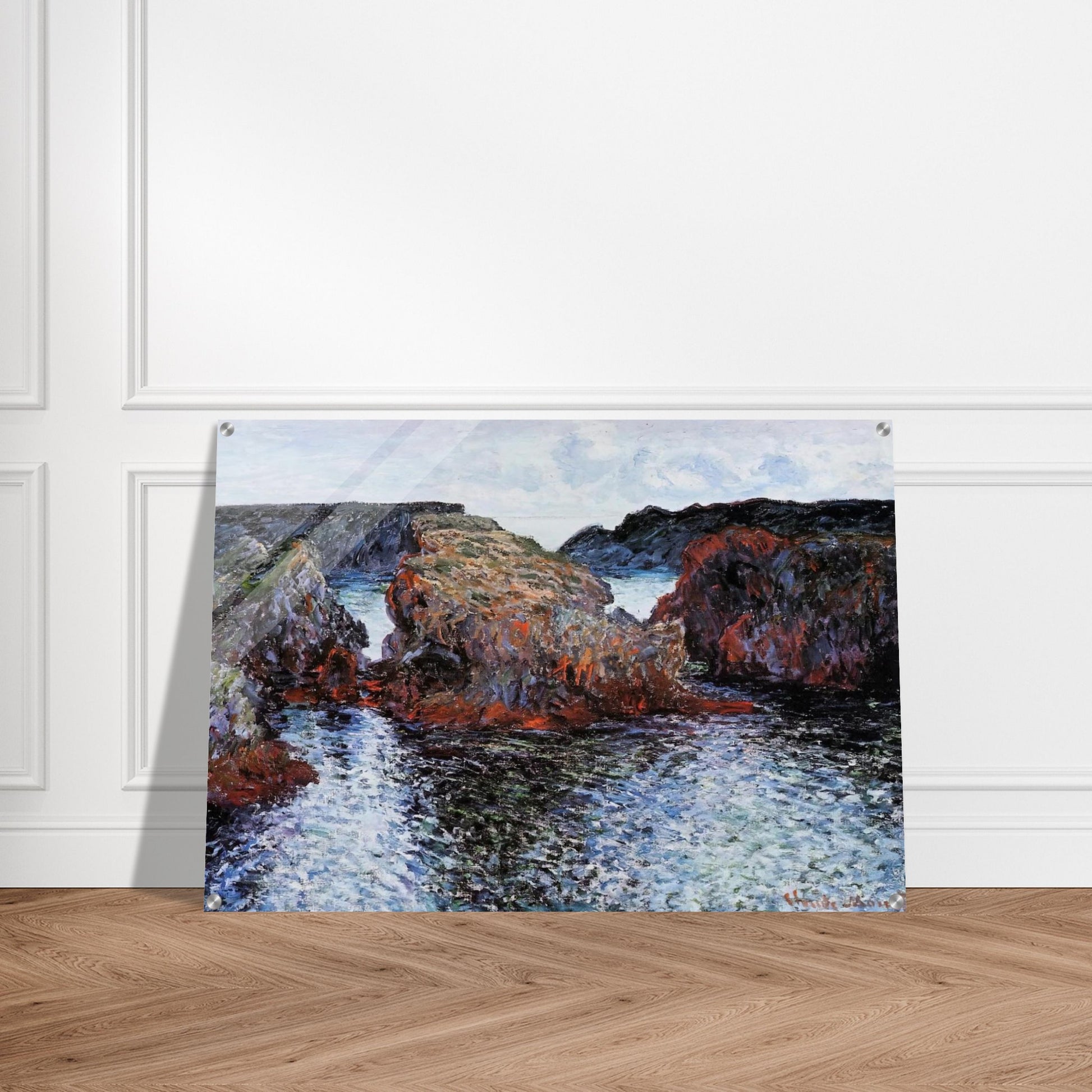 Belle-Ile, Rocks at Port-Goulphar - claude monet Acrylic Print - 70x100 cm / 28x40″ inches