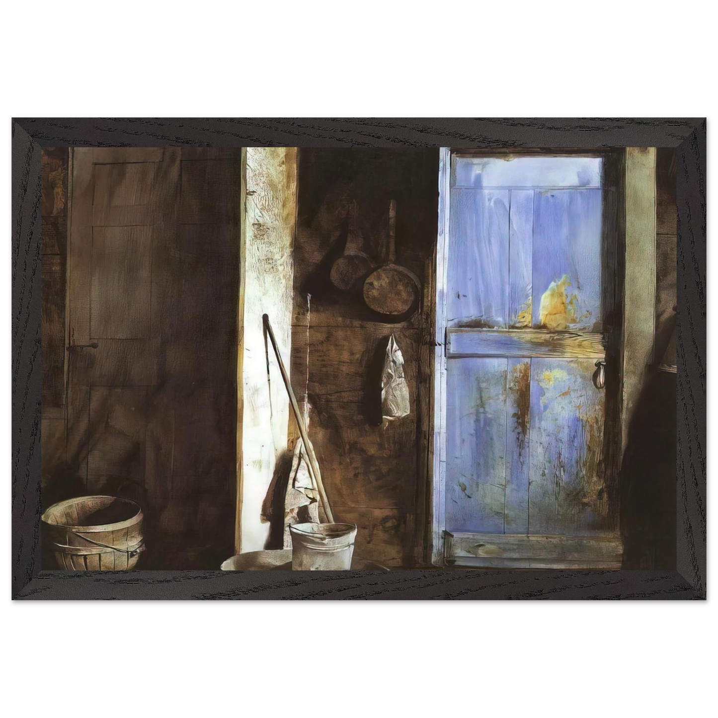 Andrew Wyeth - ALVARO CHRISTINA Wall Art - 60x80 cm / 24x32 inches - Premium Wooden Framed Poster With Fine Art Paper - Wood frame