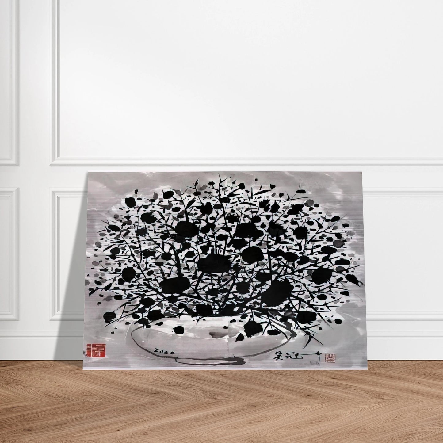 Flower - 2000 - Wu Guanzhong Brushed Aluminum Print - 70x100 cm / 28x40 inches | Wu Guanzhong Aluminum Print | Wu Guanzhong Prints