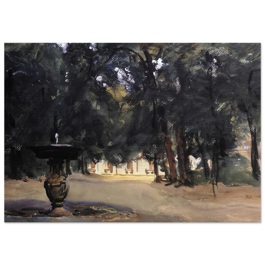 Villa Torlonia Fountain - John Singer Sargent Brushed Aluminum Print - 70x100 cm / 28x40 inches | John Singer Sargent Aluminum Print | John Singer Sargent Prints