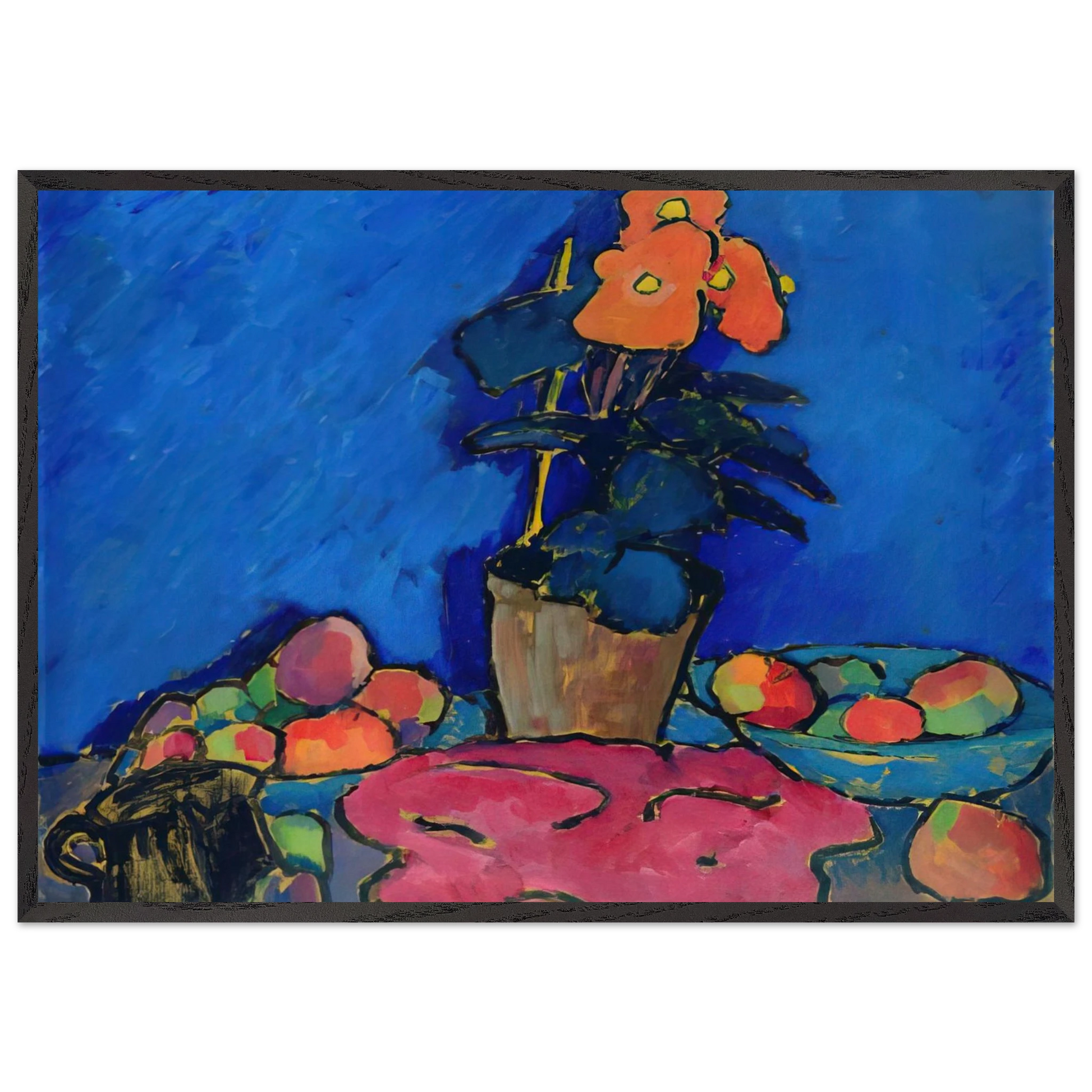 STILL LIFE WITH BEGONIA 1911 - Alexej von Jawlensky Framed Art Print – Black Wooden Frame - Default Title - -Framed Art Print