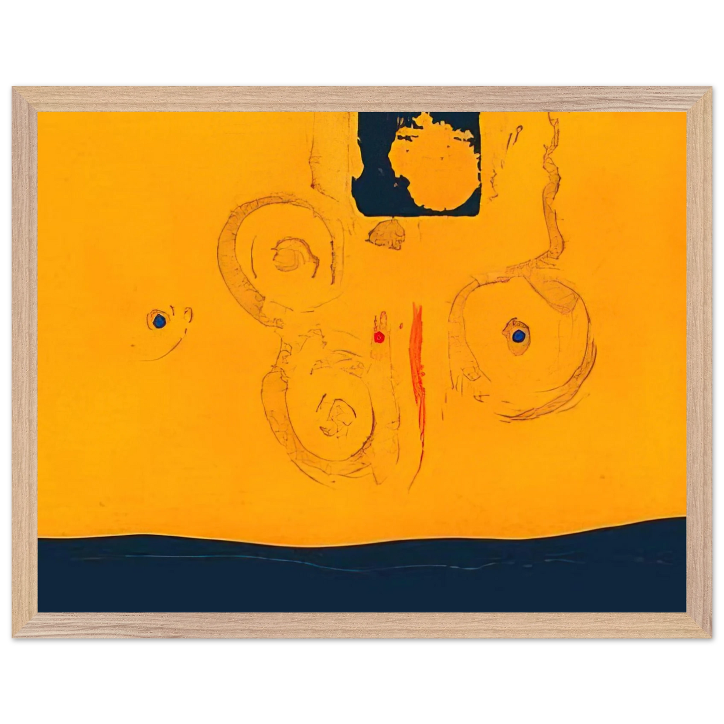 Helen Frankenthaler - Plaza Real - 1988 Wall art - 21x29.7 cm / 8x12" - Premium Wooden Framed Poster With Fine Art Paper - Black frame