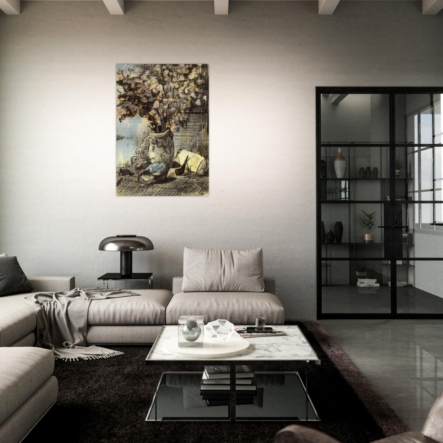 Honesty in a Vase - Vincent van Gogh Brushed Aluminum Print - 70x100 cm / 28x40 inches | Vincent van Gogh Aluminum Print | Vincent van Gogh Prints