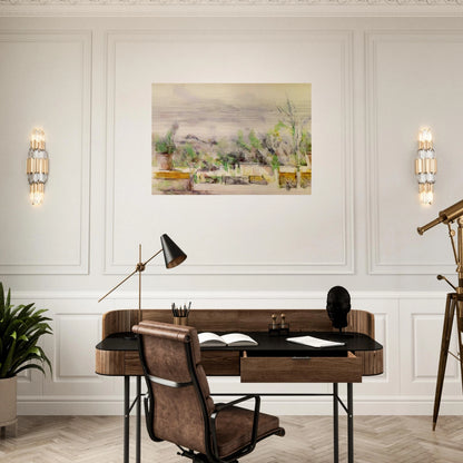 The Garden Terrace at Les Lauves - Paul Cézanne Brushed Aluminum Print - 70x100 cm / 28x40 inches | Paul Cézanne Aluminum Print | Paul Cézanne Prints