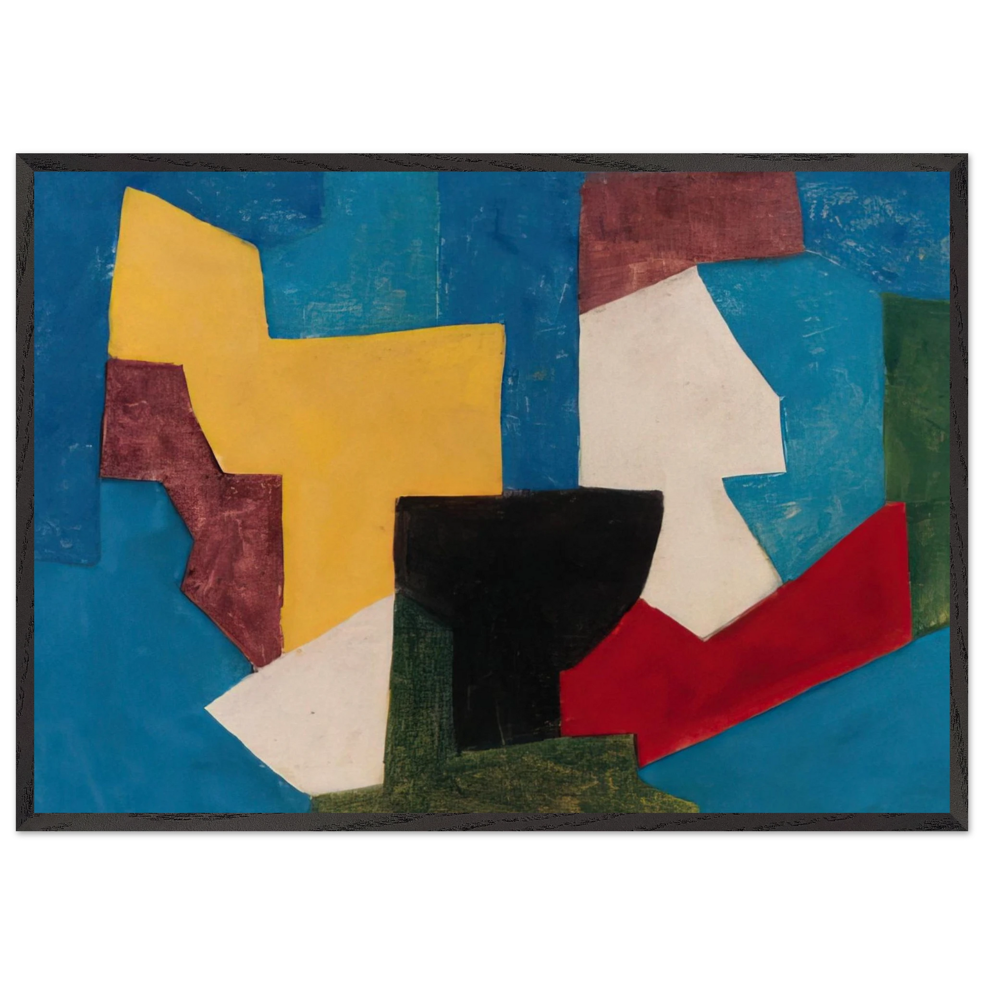 Composition multicolore a dominante bleue - 1969 - Serge Poliakoff Framed Art Print – Black Wooden Frame - Default Title - -Framed Art Print