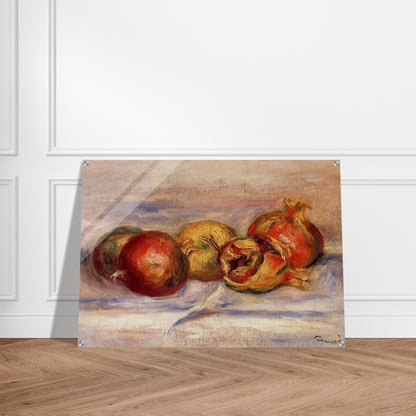 Three Pomegranates and Two Apples - Pierre-Auguste Renoir Acrylic Print - 70x100 cm / 28x40″ inches
