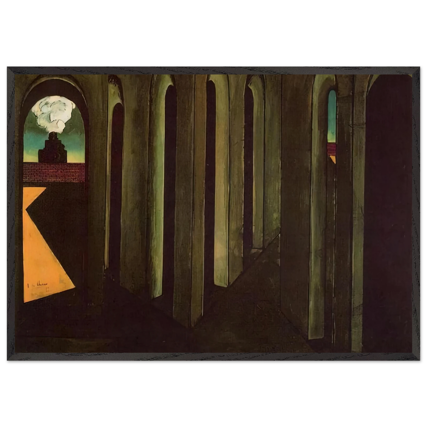 THE ANXIOUS JOURNEY 1913 - Giorgio de Chirico Framed Art Print – Black Wooden Frame - Default Title - -Framed Art Print