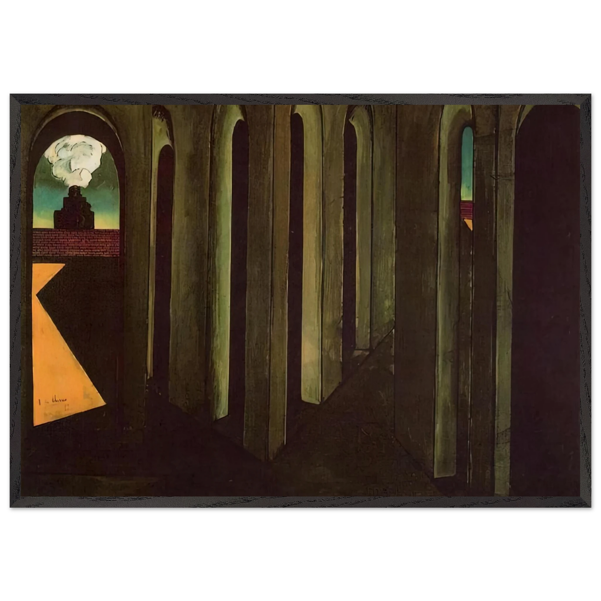 THE ANXIOUS JOURNEY 1913 - Giorgio de Chirico Framed Art Print – Black Wooden Frame - Default Title - -Framed Art Print