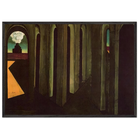 THE ANXIOUS JOURNEY 1913 - Giorgio de Chirico Framed Art Print – Black Wooden Frame - Default Title - -Framed Art Print