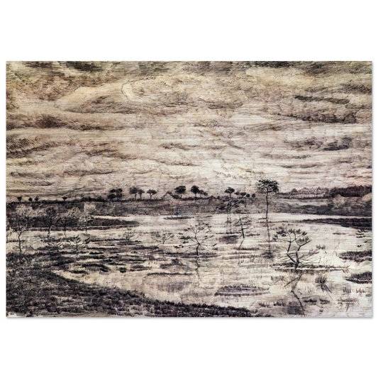 A Marsh - Vincent van Gogh Brushed Aluminum Print - 70x100 cm / 28x40 inches | Vincent van Gogh Aluminum Print | Vincent van Gogh Prints