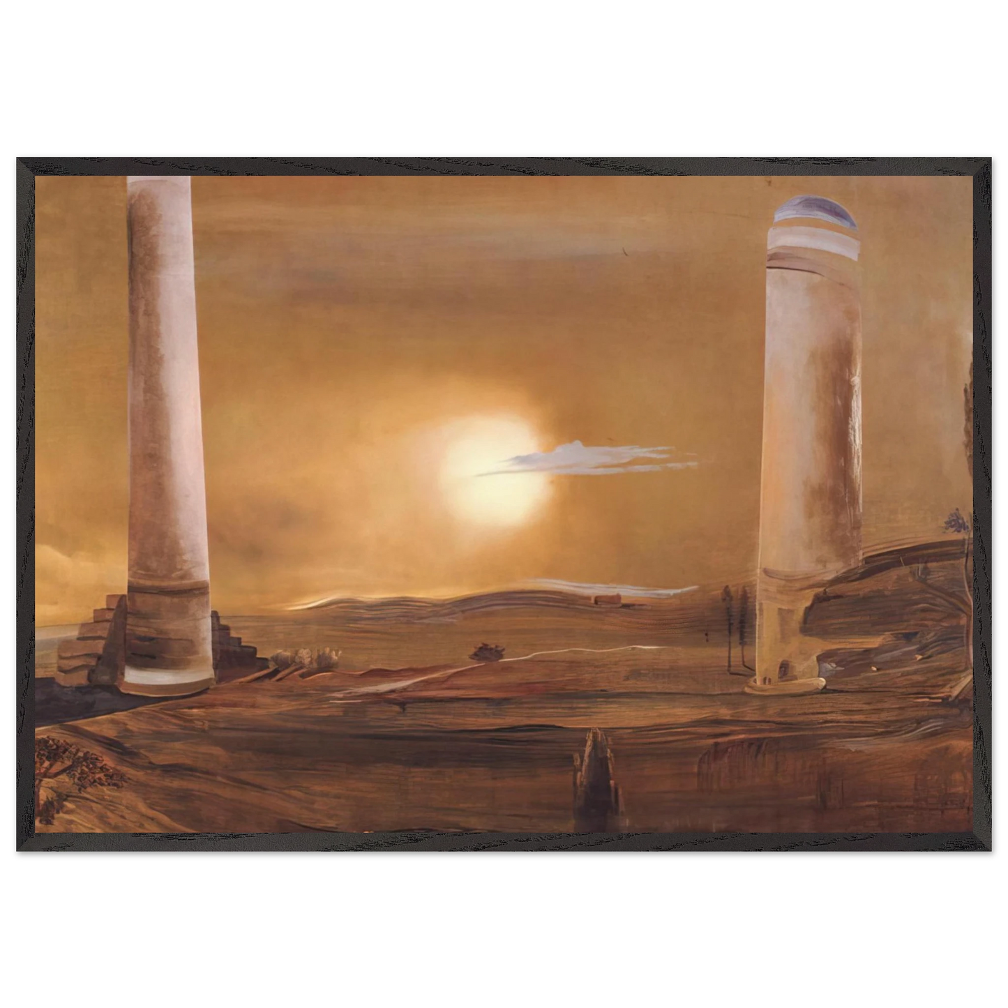 THE TOWERS - Salvador Dali Framed Art Print – Black Wooden Frame - Default Title - -Framed Art Print