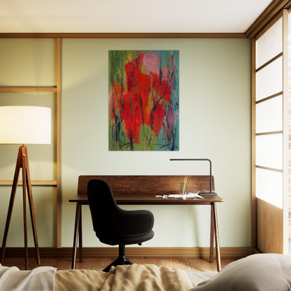RED ABSTRACTION 1960 - Alma Woodsey Thomas Brushed Aluminum Print - 70x100 cm / 28x40 inches | Alma Woodsey Thomas Aluminum Print | Alma Woodsey Thomas Prints