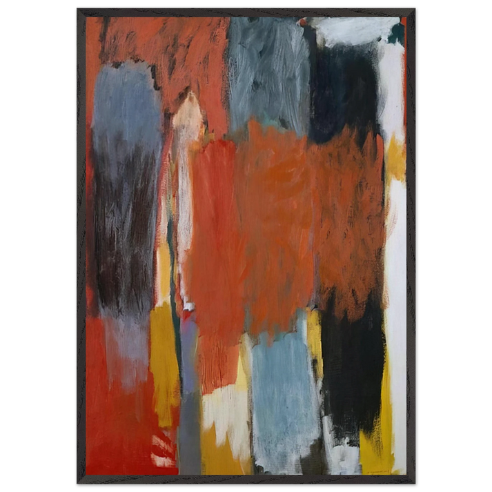 Untitled - 1961 N14 - Giorgio Cavallon 70x100 cm / 28x40 inches Framed Art Print – Black Wooden Frame