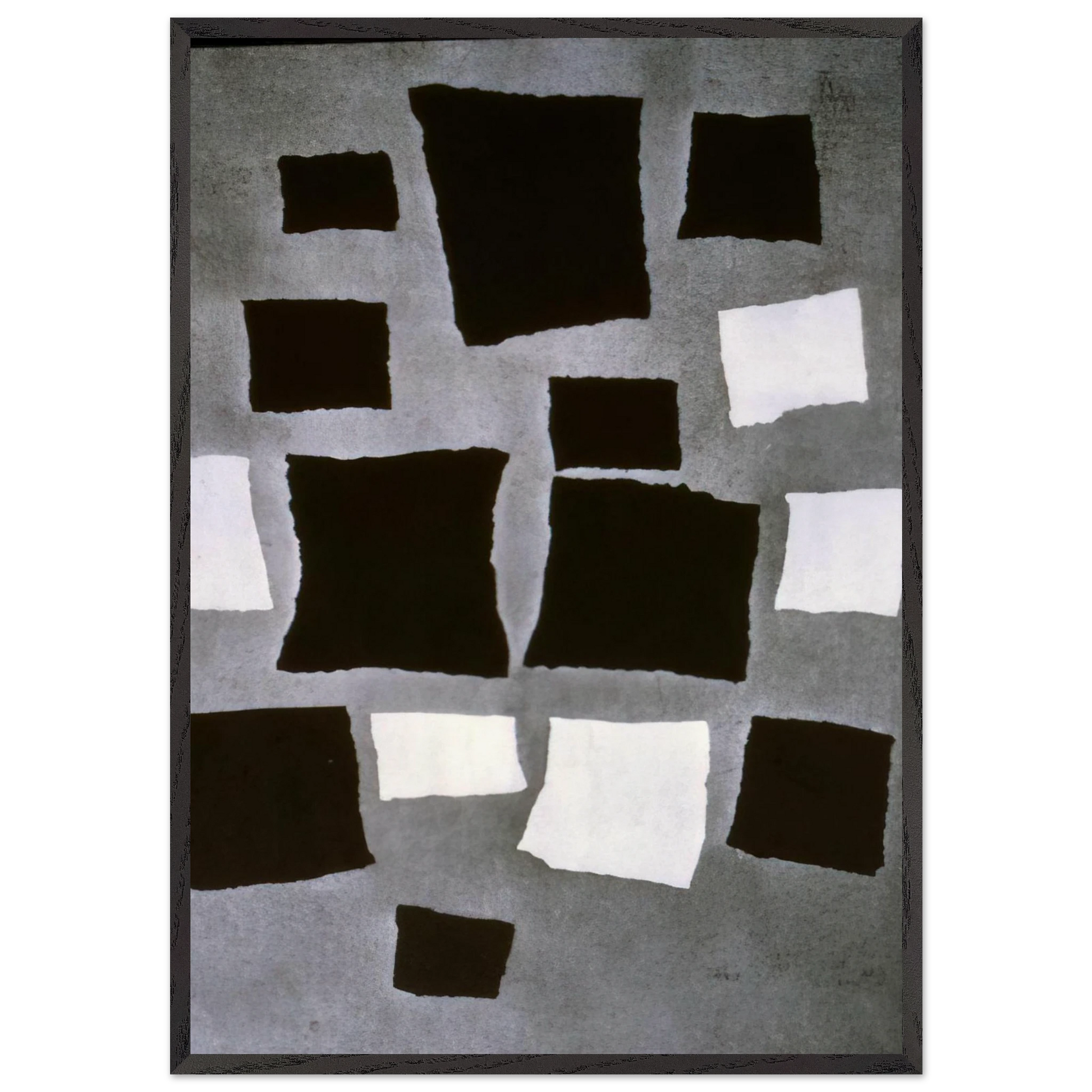 Squares or Rectangles Arranged According to the Laws of Chance - Jean Arp Framed Art Print – Black Wooden Frame - Default Title - -Framed Art Print
