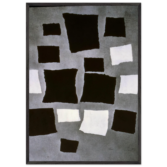 Squares or Rectangles Arranged According to the Laws of Chance - Jean Arp Framed Art Print – Black Wooden Frame - Default Title - -Framed Art Print