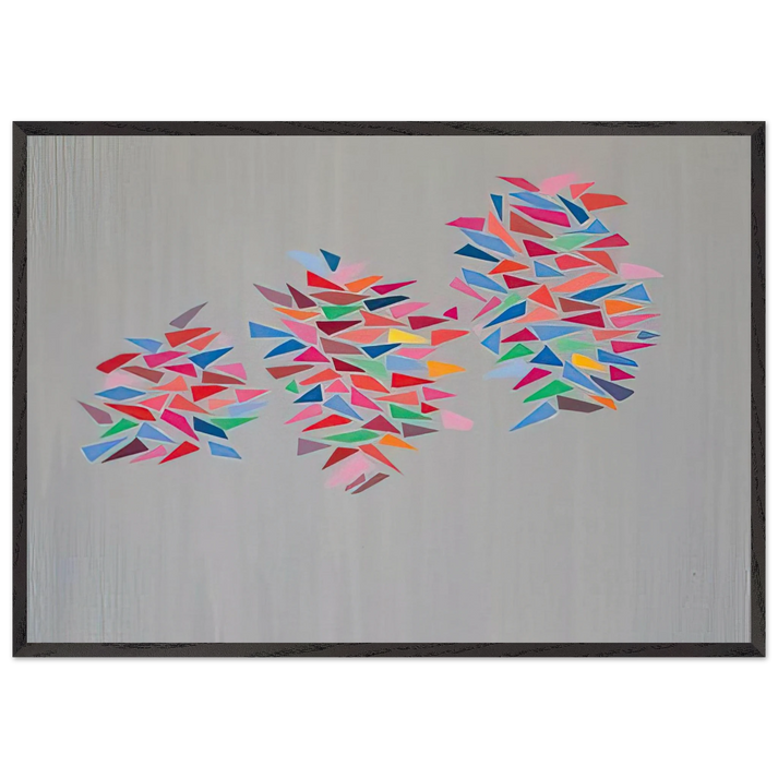 Colors on Gray - 1976 - Robert Goodnough 70x100 cm / 28x40 inches Framed Art Print – Black Wooden Frame