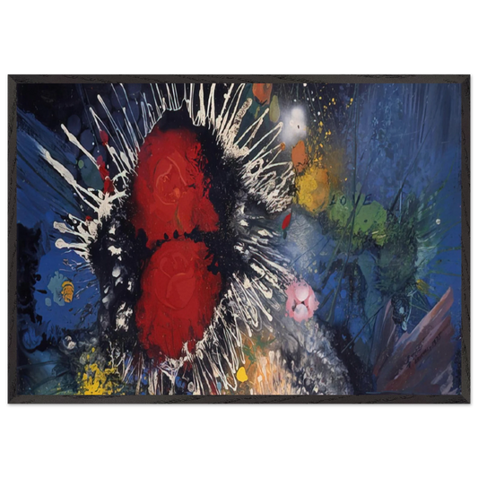 Flowers No 4 - 1974 - Gebre Kristos Desta Framed Art Print – Black Wooden Frame - Default Title - -Framed Art Print