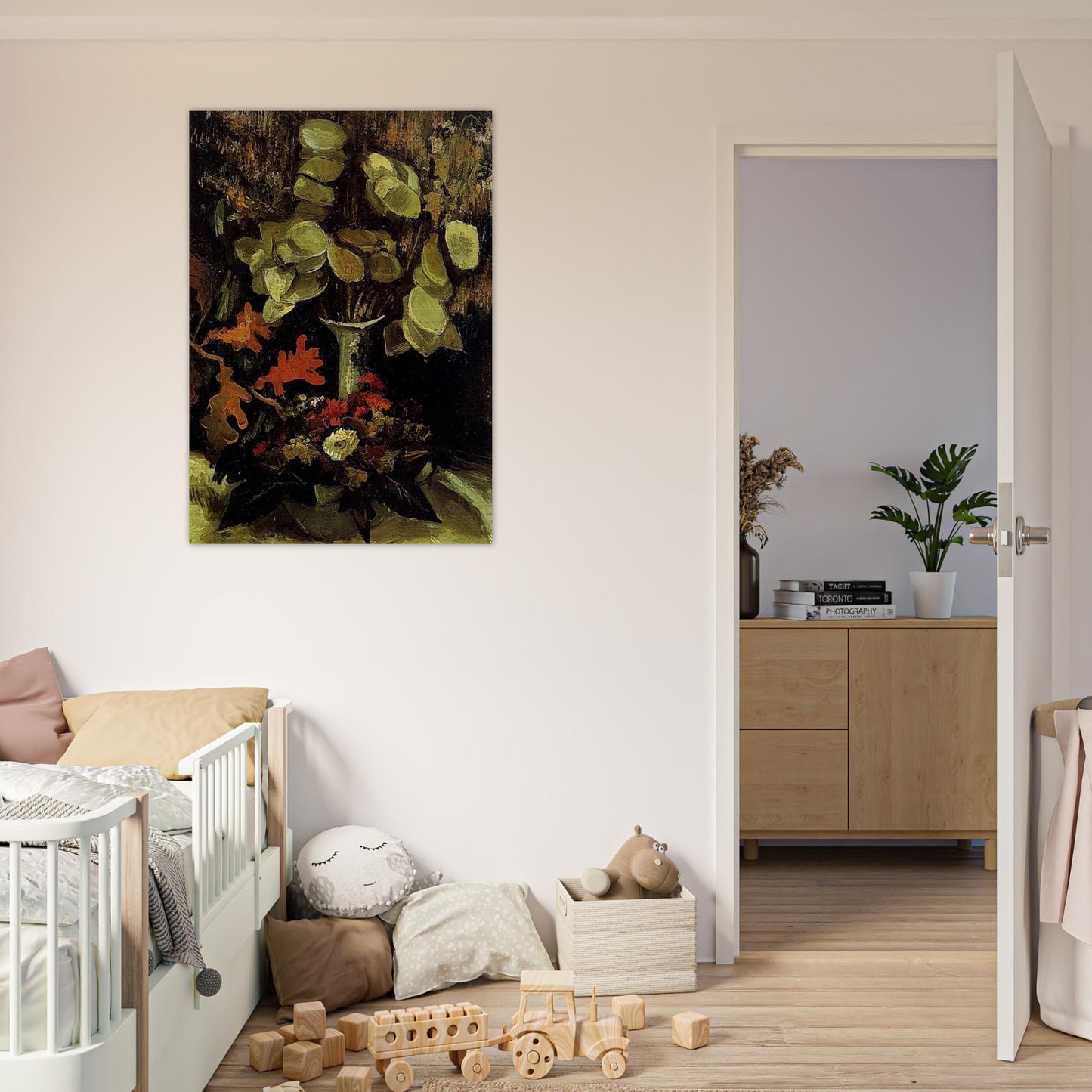 Vase with Honesty - Vincent van Gogh Brushed Aluminum Print - 70x100 cm / 28x40 inches | Vincent van Gogh Aluminum Print | Vincent van Gogh Prints