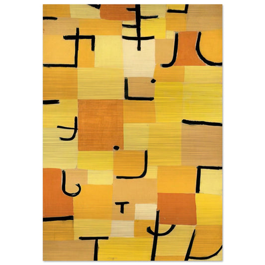 CHARACTERS IN YELLOW 1937 - Paul Klee Brushed Aluminum Print - 70x100 cm / 28x40 inches | Paul Klee Aluminum Print | Paul Klee Prints