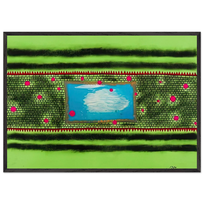 TRAVELING WATER 1980 - Yayoi Kusama 70x100 cm / 28x40 inches Framed Art Print – Black Wooden Frame