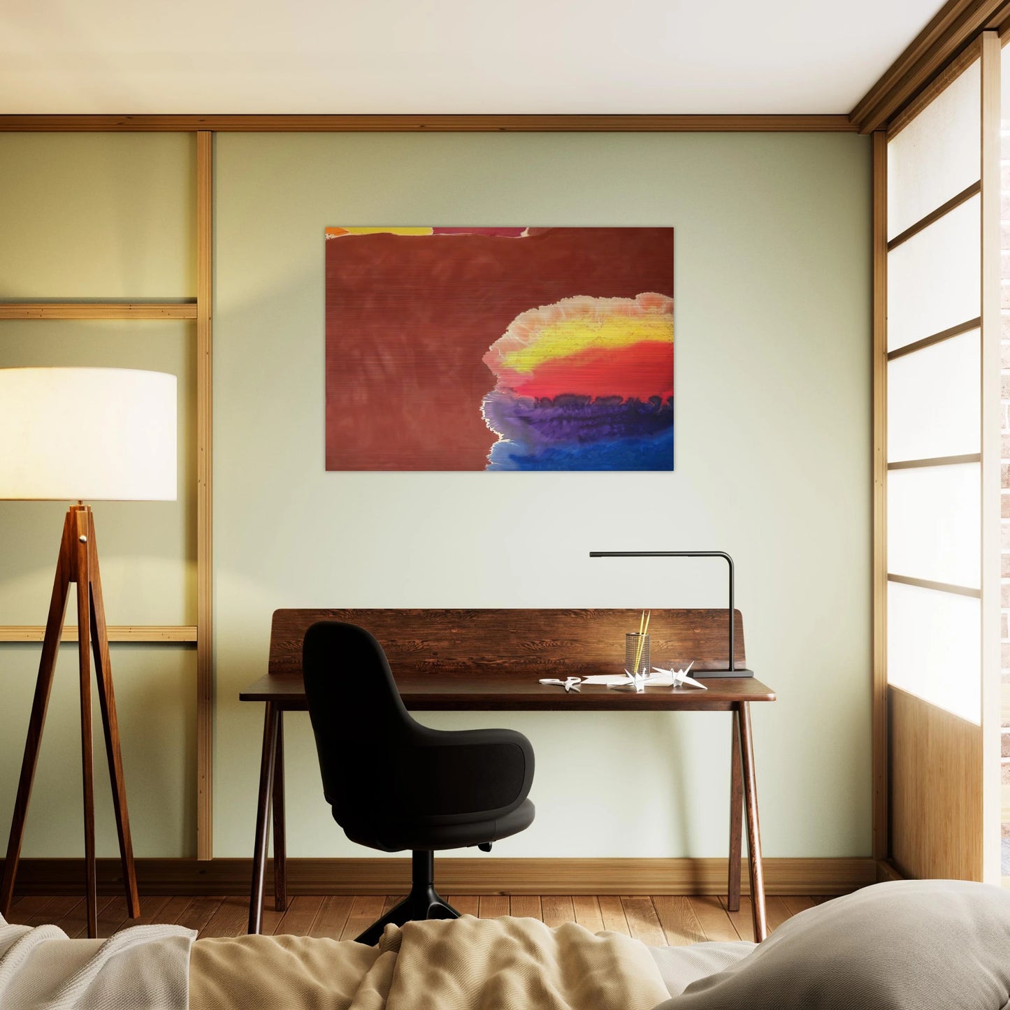 Brown Wall - 1970 - Ronnie Landfield Brushed Aluminum Print - 70x100 cm / 28x40 inches | Ronnie Landfield Aluminum Print | Ronnie Landfield Prints