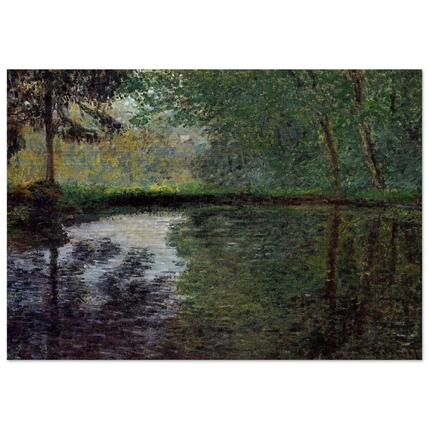 The Pond at Montgeron 2 - claude monet Brushed Aluminum Print - 70x100 cm / 28x40 inches | claude monet Aluminum Print | claude monet Prints