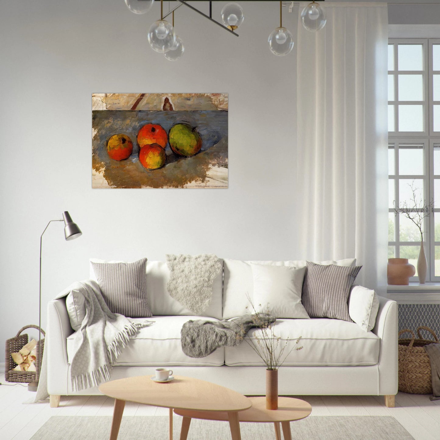 Four Apples - Paul Cézanne Brushed Aluminum Print - 70x100 cm / 28x40 inches | Paul Cézanne Aluminum Print | Paul Cézanne Prints