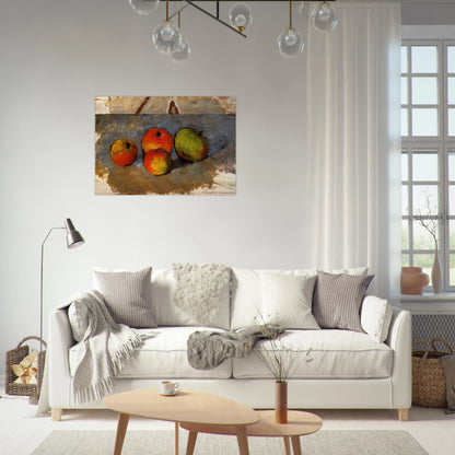 Four Apples - Paul Cézanne Brushed Aluminum Print - 70x100 cm / 28x40 inches | Paul Cézanne Aluminum Print | Paul Cézanne Prints