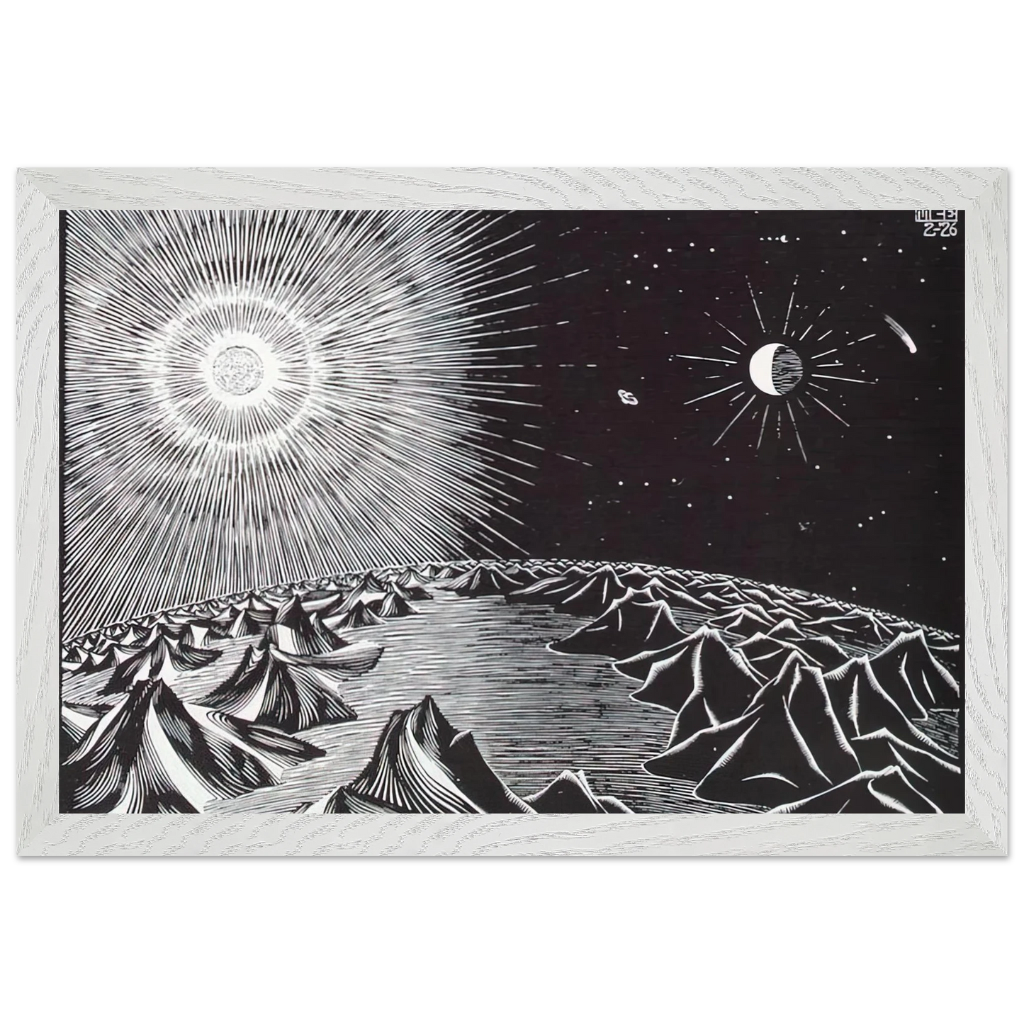 MC Escher - THE 4TH DAY OF THE CREATION Wall Art - 60x80 cm / 24x32 inches - Fine Art Poster - -