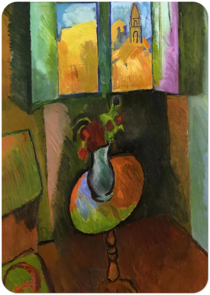 PEDISTAL TABLE RUE SEGUIER 1909 By Raoul Dufy Pack of 10 Post Cards | Raoul Dufy Post Cards | A6 (10.5 x 14.8 cm) - 4.1 x 5.8 inches