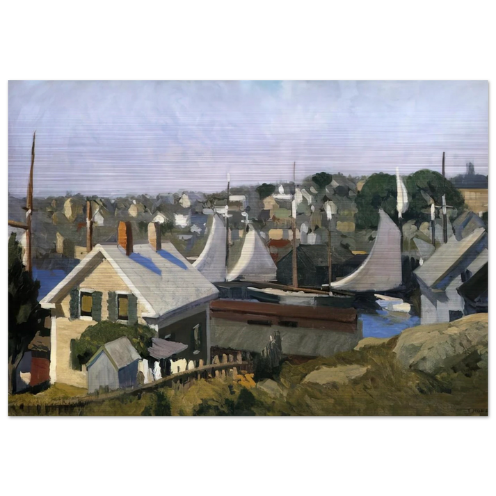 Gloucester Harbor - Edward Hopper Brushed Aluminum Print - 70x100 cm / 28x40 inches | Edward Hopper Aluminum Print | Edward Hopper Prints