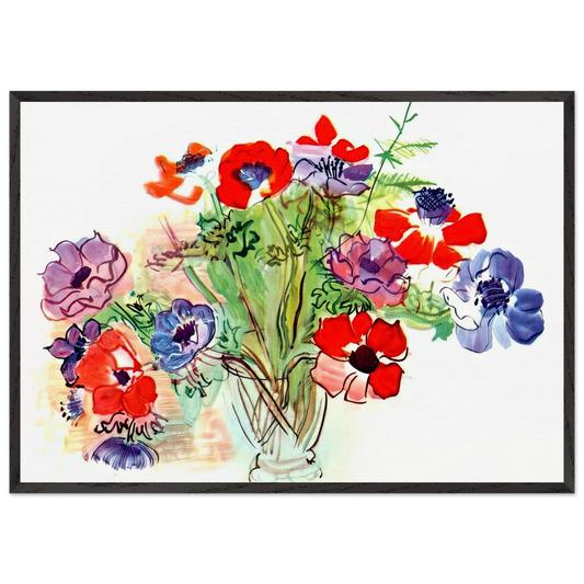 BOUQUET OF FLOWERS 1937 - Raoul Dufy Framed Art Print – Black Wooden Frame - Default Title - -Framed Art Print