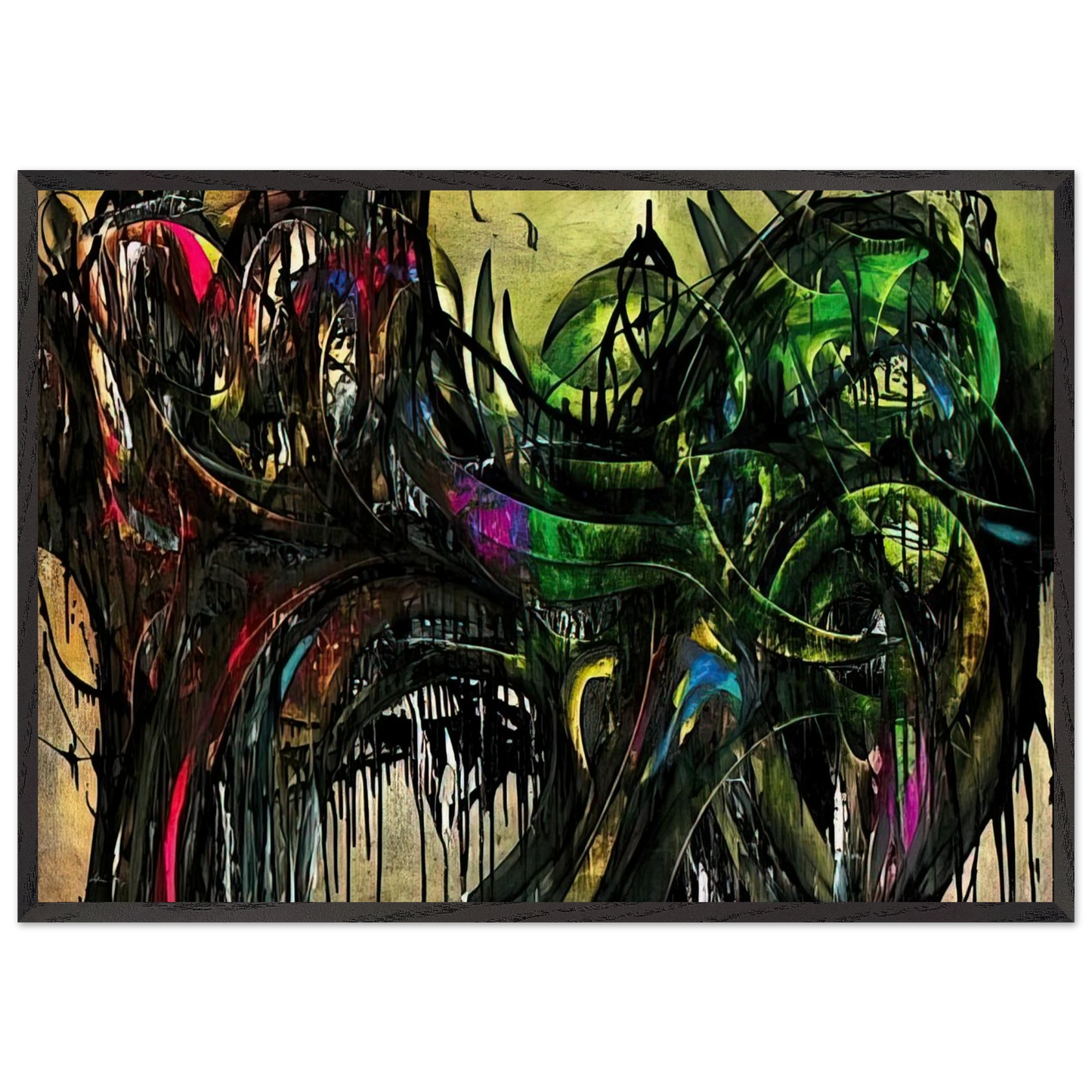 Peinture - 1955 - Simon Hantai Framed Art Print – Black Wooden Frame - Default Title - -Framed Art Print