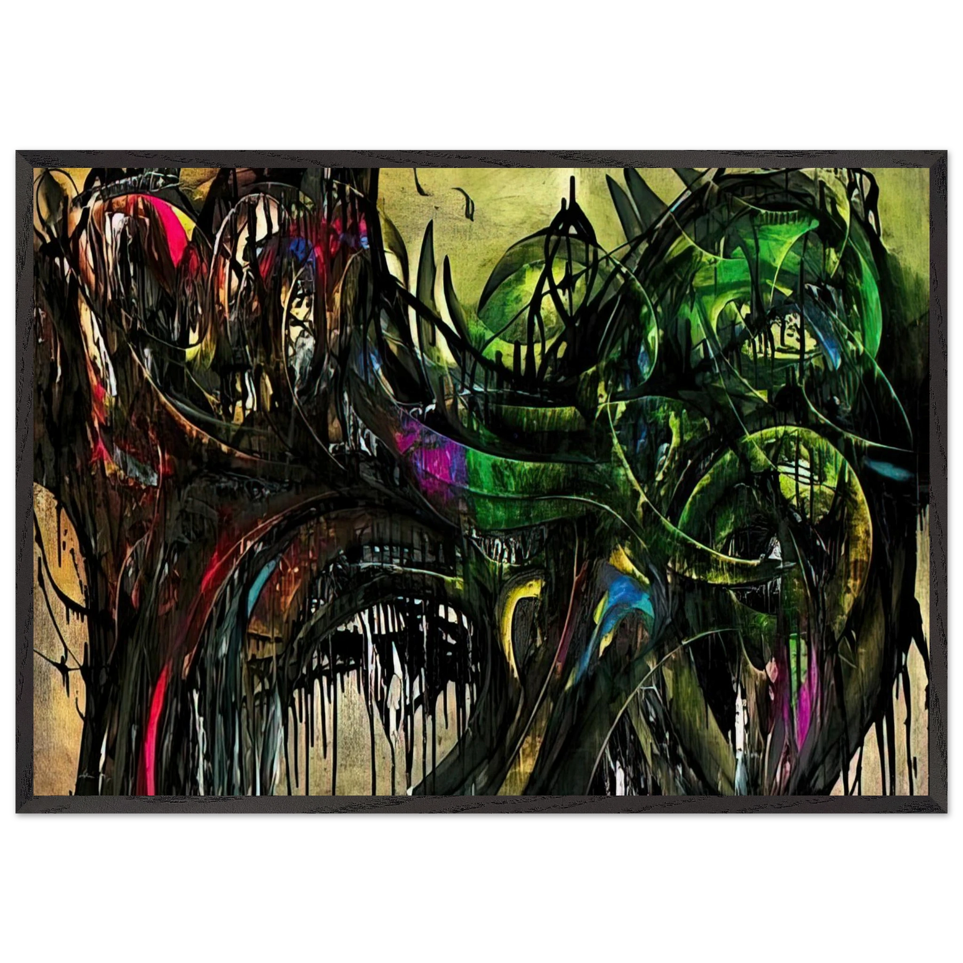 Peinture - 1955 - Simon Hantai Framed Art Print – Black Wooden Frame - Default Title - -Framed Art Print