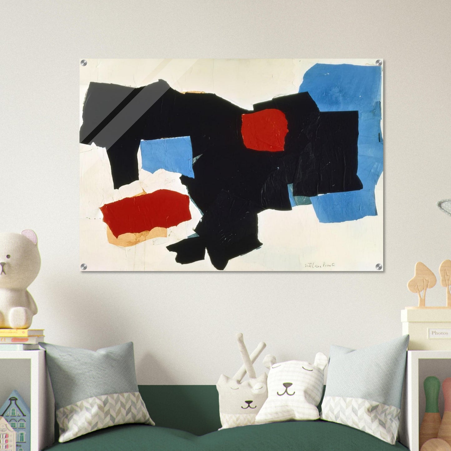 BLUE RED BLACK AND WHITE 1961 - Esteban Vicente Acrylic Print - 70x100 cm / 28x40″ inches | Esteban Vicente Wall Art | Esteban Vicente Prints