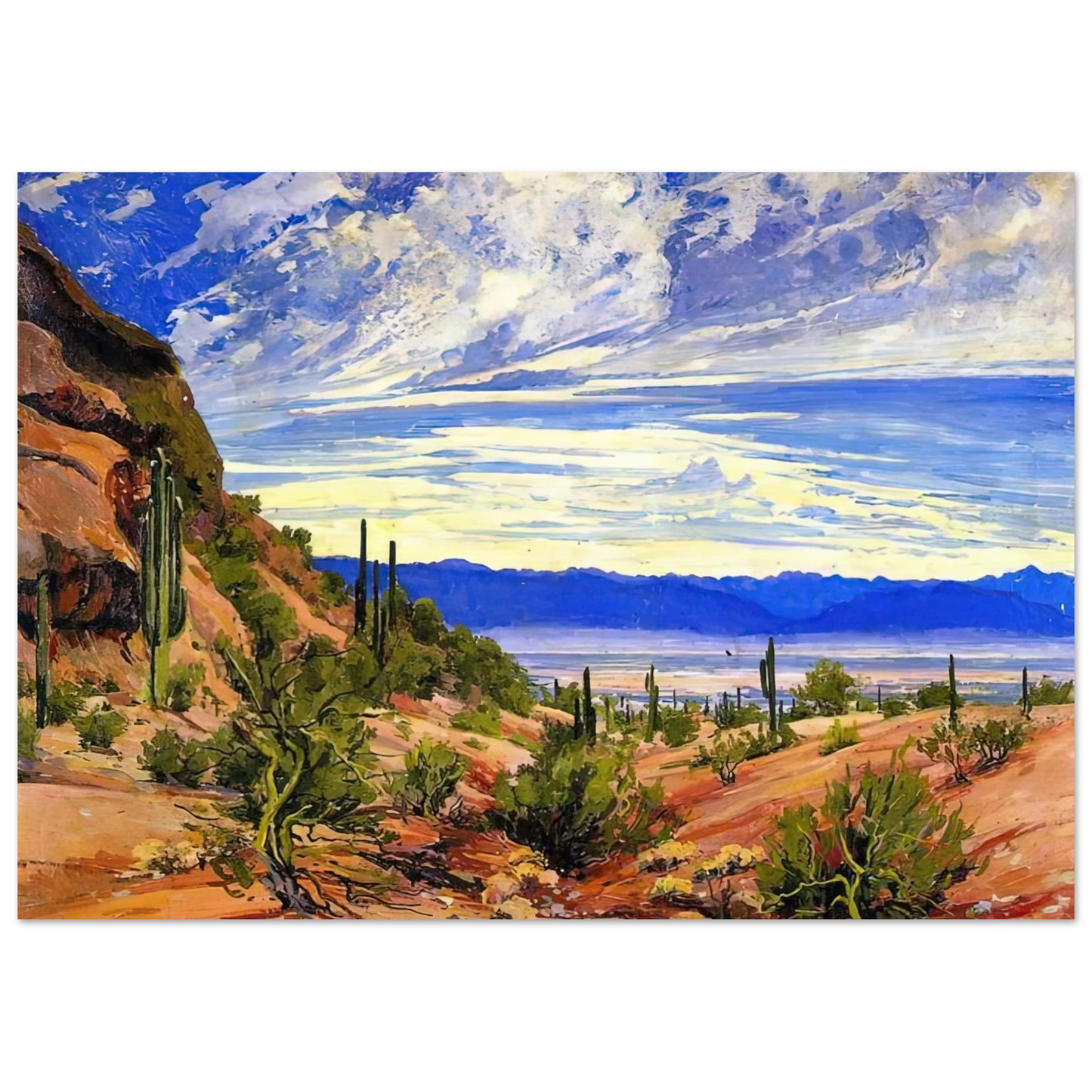 Maynard Dixon - WASHOE WICKIUP 1919 Wall art - 13x18 cm / 5x7 Inches - Premium Wooden Framed Poster With Fine Art Paper - Wood frame