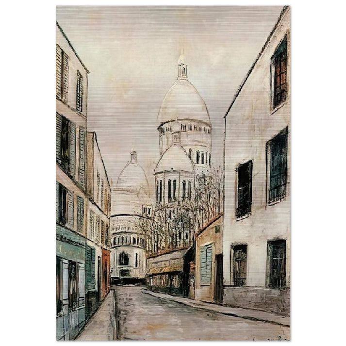 SACRE COEUR 1 - Maurice Utrillo Brushed Aluminum Print - 70x100 cm / 28x40 inches | Maurice Utrillo Aluminum Print | Maurice Utrillo Prints