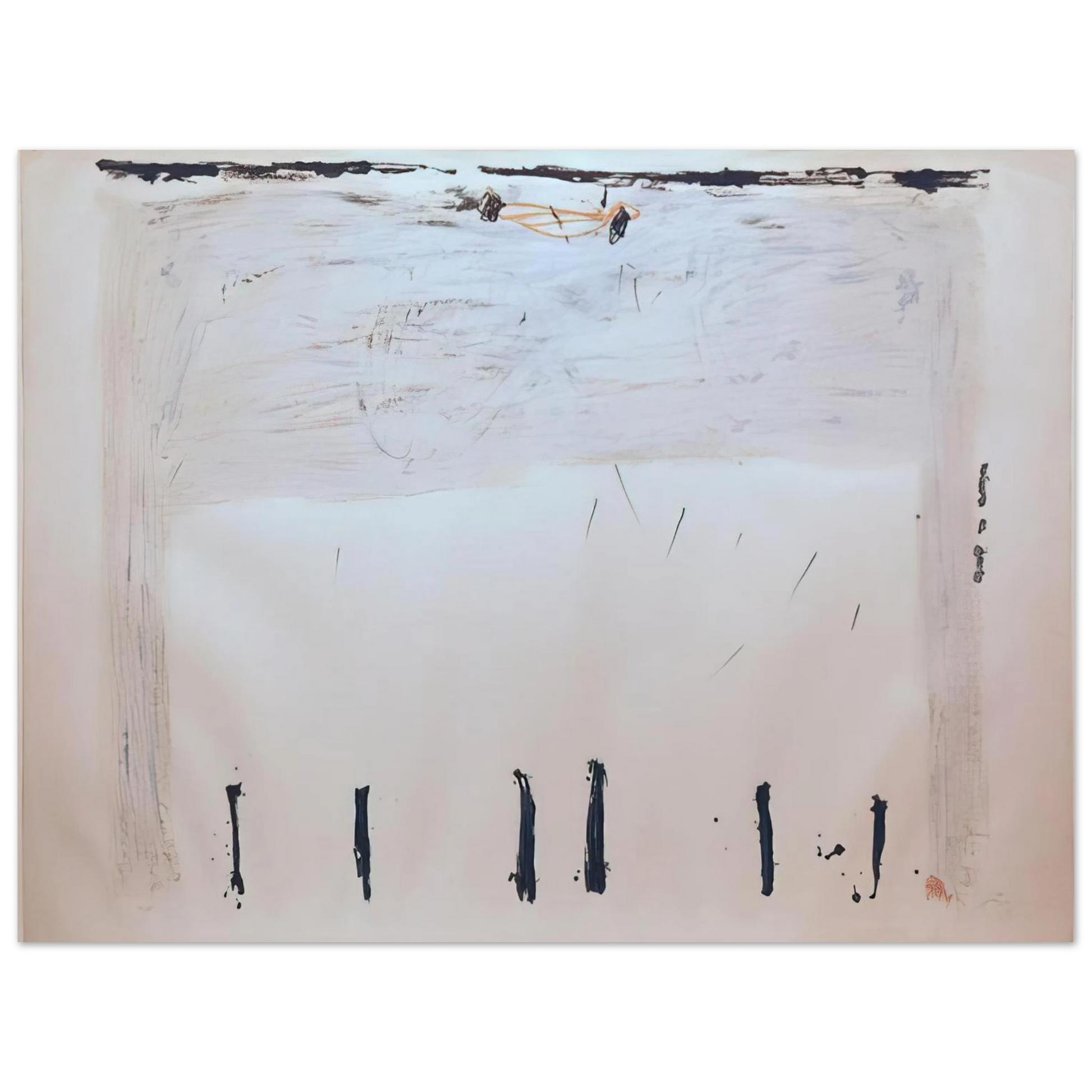 Antoni Tapies - VERTICALES EN BAS 1968 Fine Art Poster - Default Title
