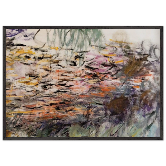 Water Lilies right half - claude monet Framed Art Print – Black Wooden Frame - Default Title - -Framed Art Print