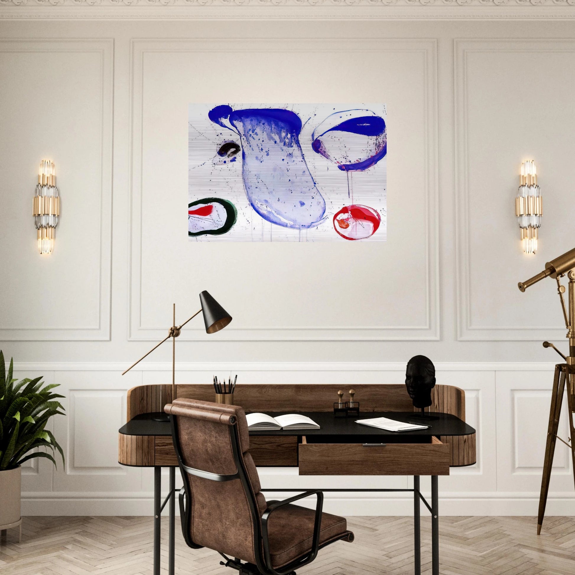 Blue 47 - Sam Francis Brushed Aluminum Print - 70x100 cm / 28x40 inches | Sam Francis Aluminum Print | Sam Francis Prints