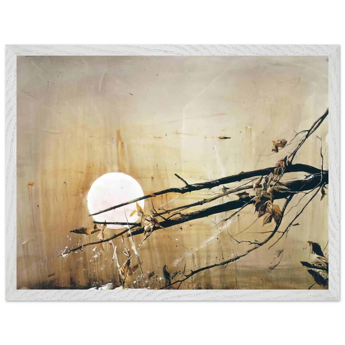 Andrew Wyeth - FULL MOON 1980 Wall Art - 60x80 cm / 24x32 inches - Premium Wooden Framed Poster With Fine Art Paper - Wood frame