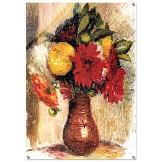 Bouquet of Flowers in an Earthenware Pitcher - Pierre-Auguste Renoir Acrylic Print - 70x100 cm / 28x40″ inches