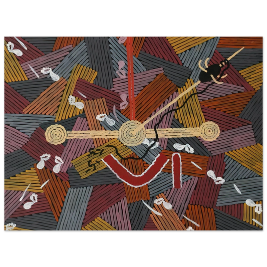 Clifford Possum Tjapaltjarri - Men's Love Story - 1996 Fine Art Poster - Default Title