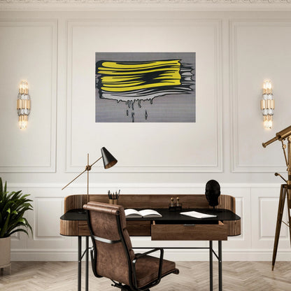 YELLOW AND WHITE BRUSHSTROKES 1965 - Roy Lichtenstein Brushed Aluminum Print - 70x100 cm / 28x40 inches | Roy Lichtenstein Aluminum Print | Roy Lichtenstein Prints
