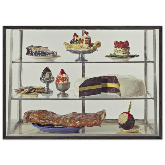 PASTRY CASE I 1962 - Claes Oldenburg Framed Art Print – Black Wooden Frame - Default Title - -Framed Art Print