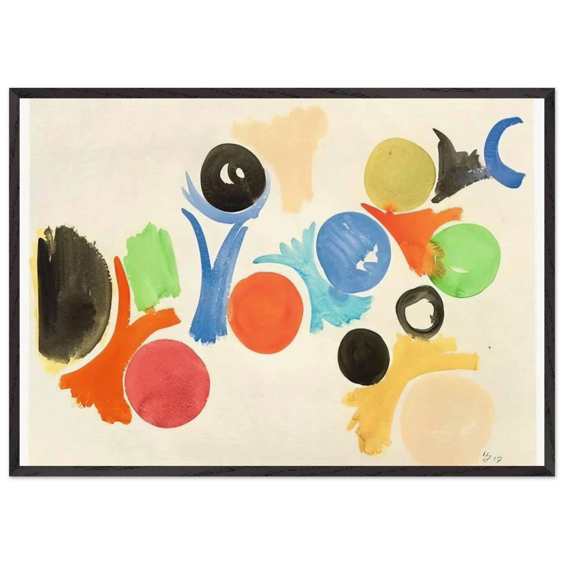 Untitled - 1957 N7 - Ernst Wilhelm Nay Framed Art Print – Black Wooden Frame - Default Title - -Framed Art Print