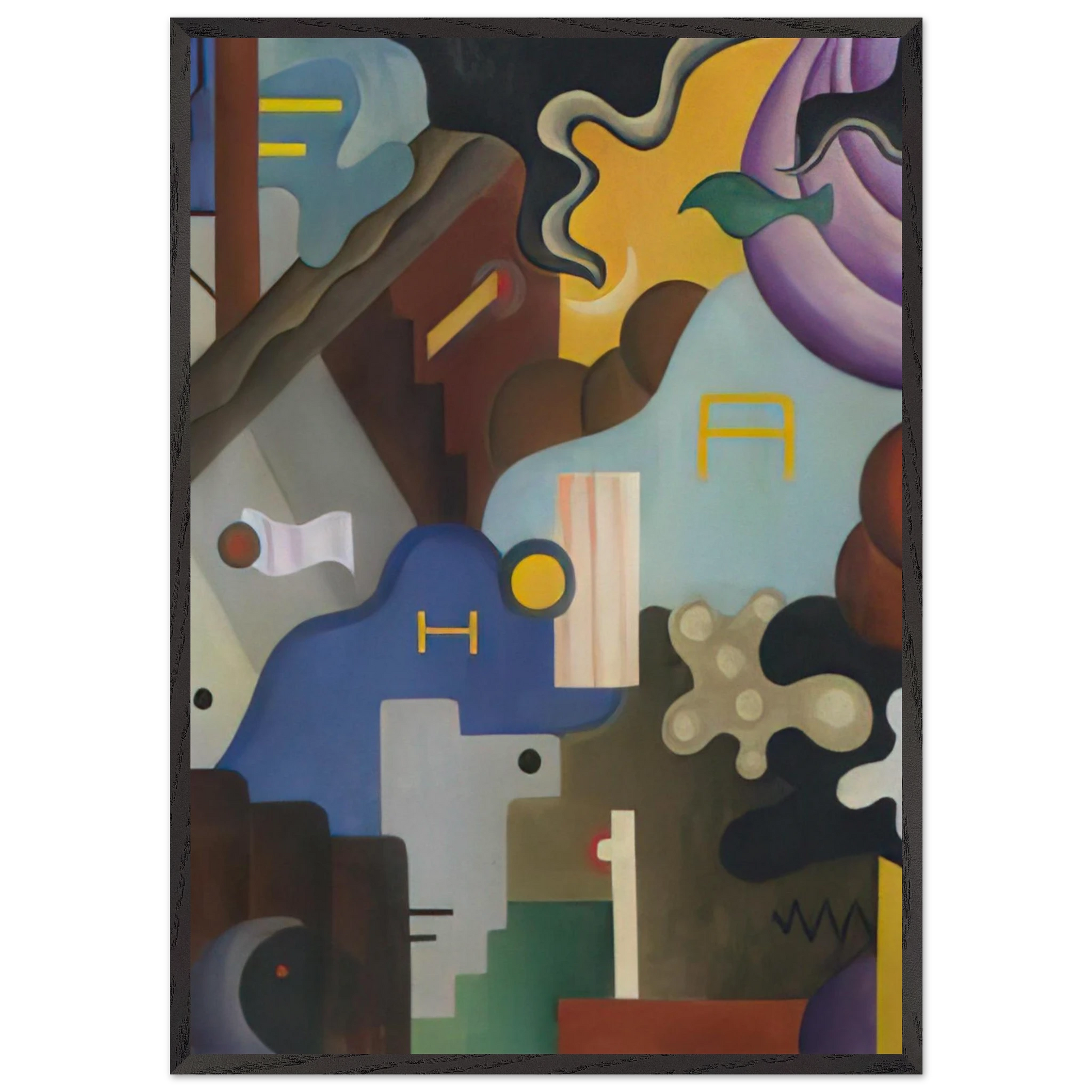 Composizione futurista - Abstract Art Dada - Julius Evola Framed Art Print – Black Wooden Frame - Default Title - -Framed Art Print