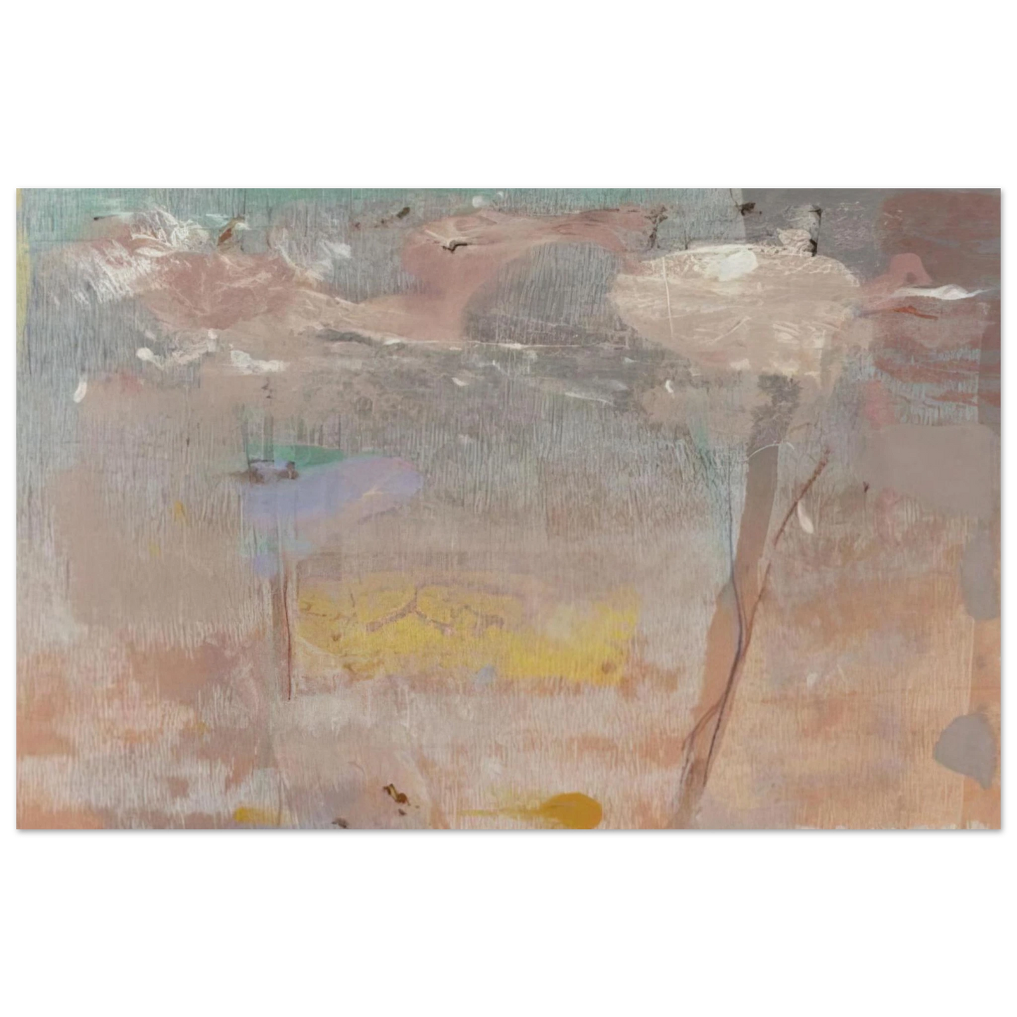 Helen Frankenthaler - Monotype I - 1981 Wall art - 60x80 cm / 24x32 inches - Premium Wooden Framed Poster With Fine Art Paper - Wood frame